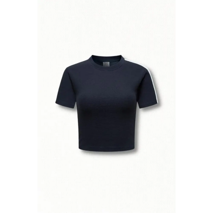 Basic cropped tee - blue / s