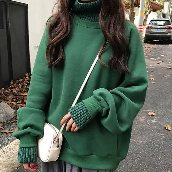 Basic high neck sweatshirt - sweaters