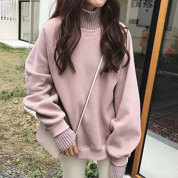 Basic high neck sweatshirt - sweaters