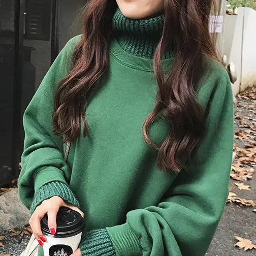 Basic high neck sweatshirt - sweaters