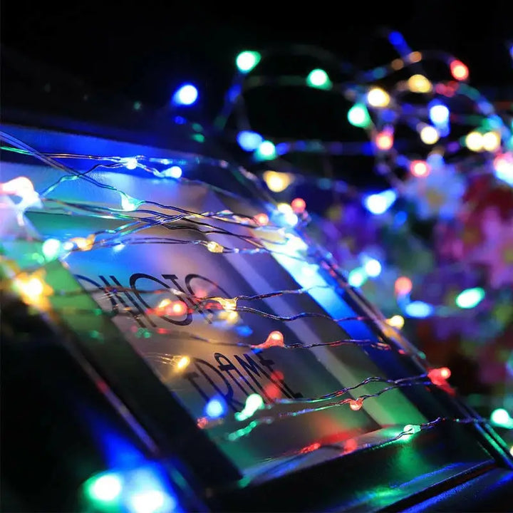 Aesthetic led silver wire battery string lights for ambiance