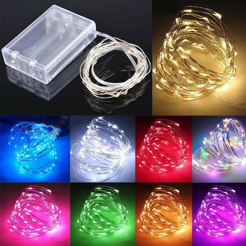 Aesthetic led silver wire battery string lights for ambiance