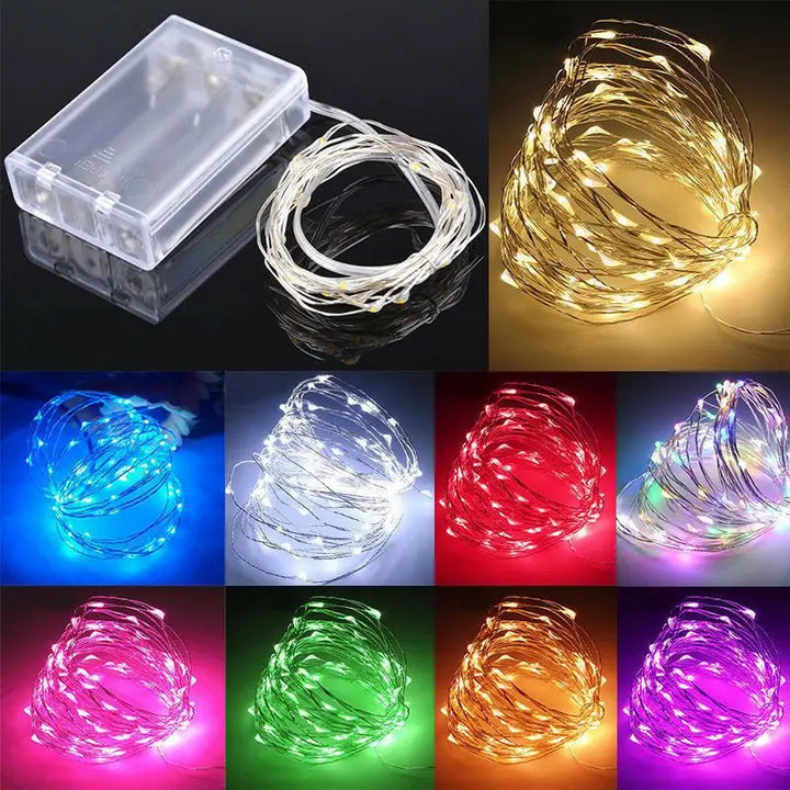 Aesthetic led silver wire battery string lights for ambiance