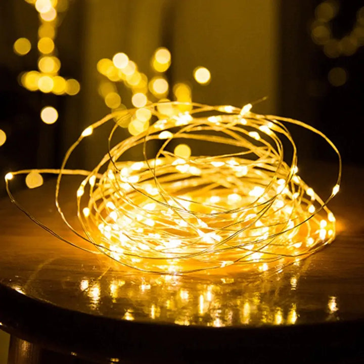 Aesthetic led silver wire battery string lights for ambiance