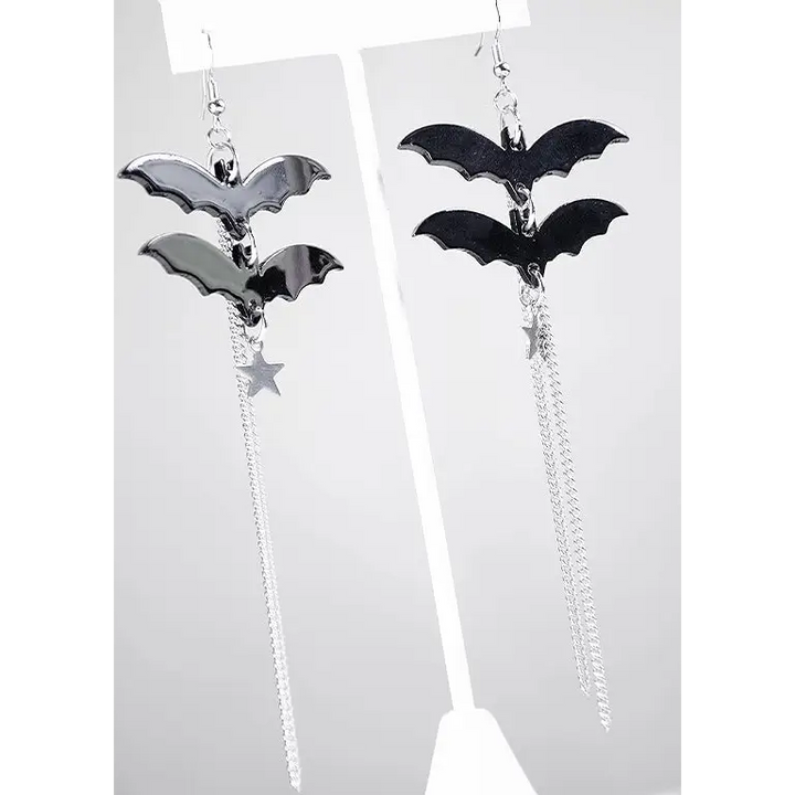 Gothic bat charm earrings for a mysterious fashion statement - earrings