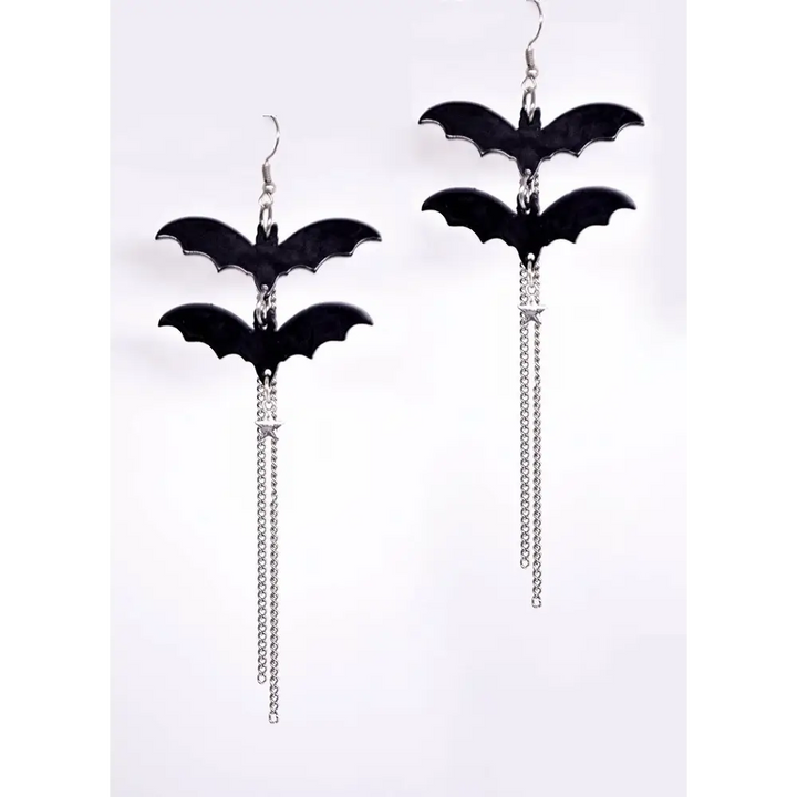 Gothic bat charm earrings for a mysterious fashion statement - earrings