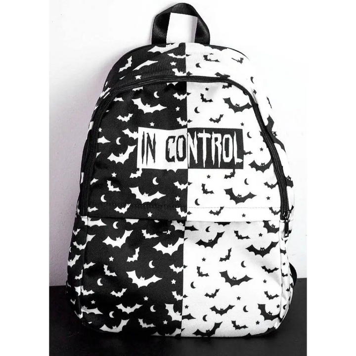 Bat pattern in control backpack - one size - backpacks