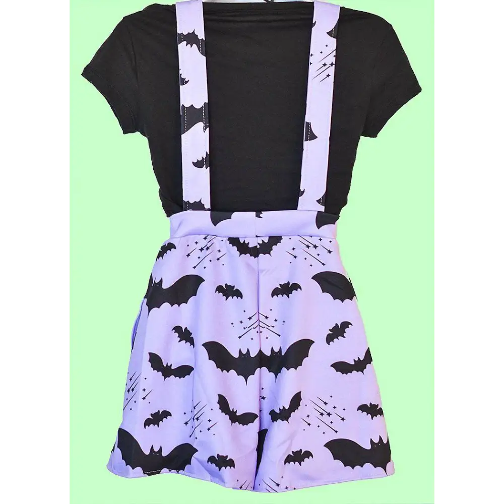 Spooky bat pattern overalls for year-round halloween style - women overalls