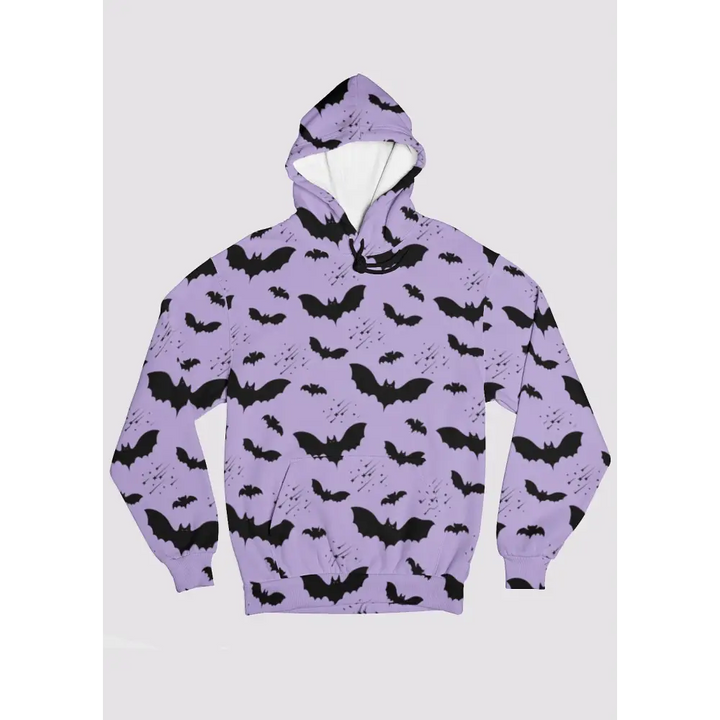 Pastel goth bat pattern hoodie for unique fashion - s - all over print men (h13)