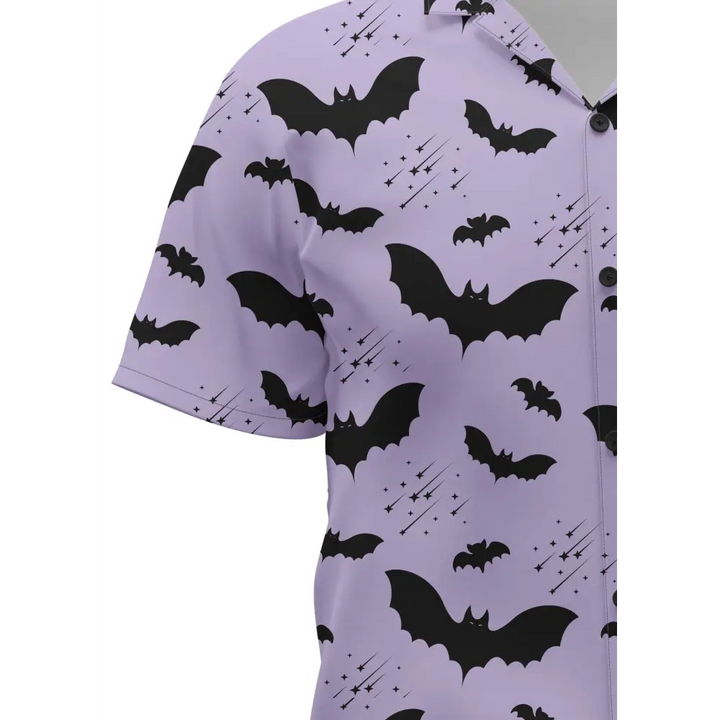 Bat pattern short sleeve button up shirt - hawaiian shirt-merged design