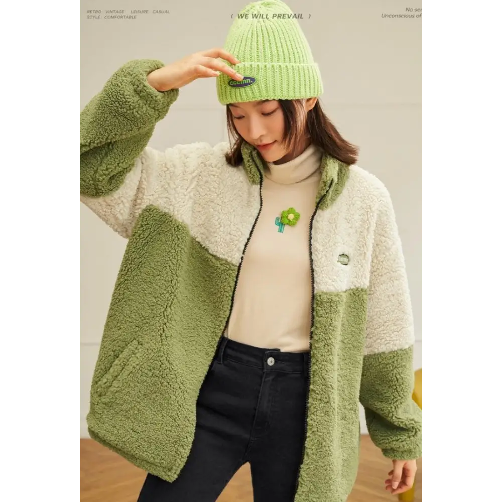 Be young teddy jacket - green / s