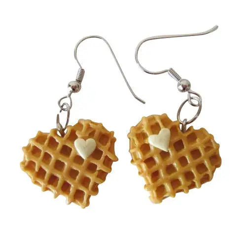 Belgian waffle earrings - standart - earrings