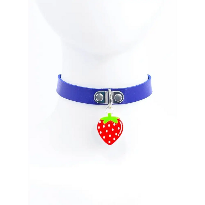 Berry happy strawberry choker - m / blue