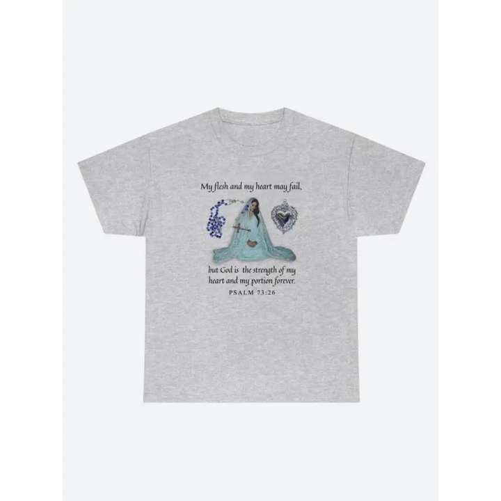 Bible psalm 73:26 tee - gray / s