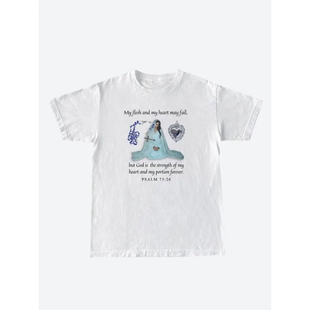 Bible psalm 73:26 tee - white / s