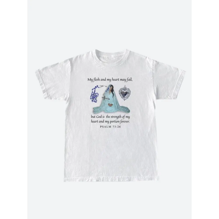 Bible psalm 73:26 tee - white / s