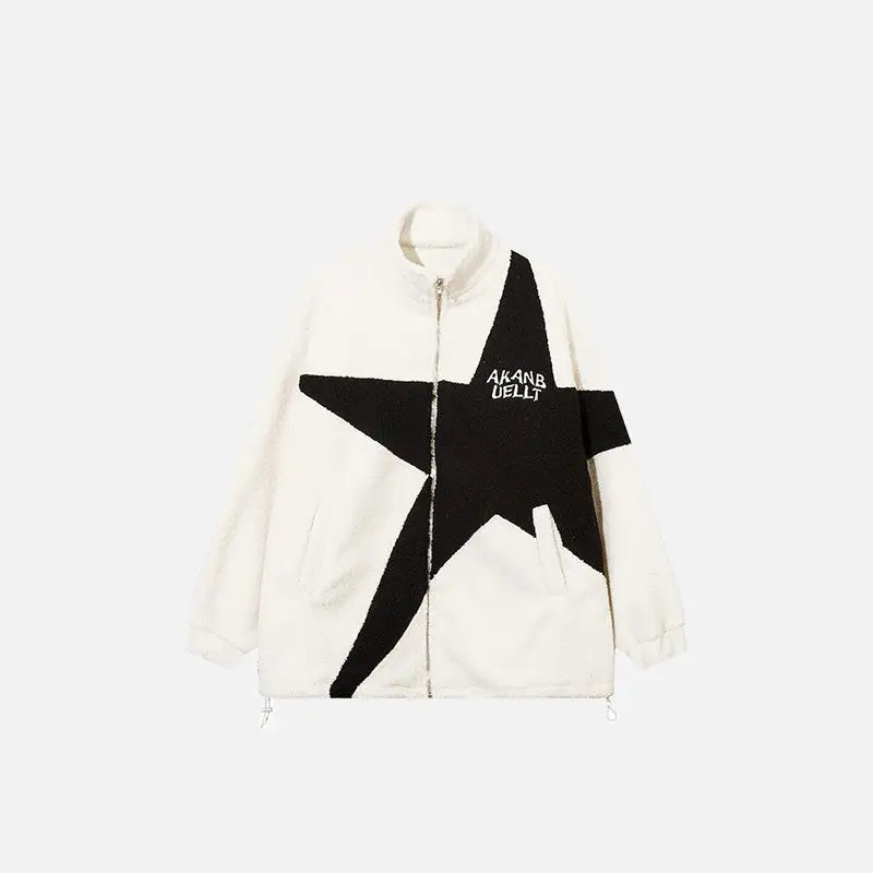 Big star fleece jacket y2k - beige / m