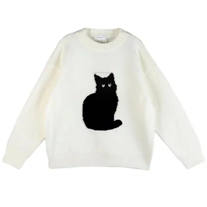 Black cat aesthetic sweater