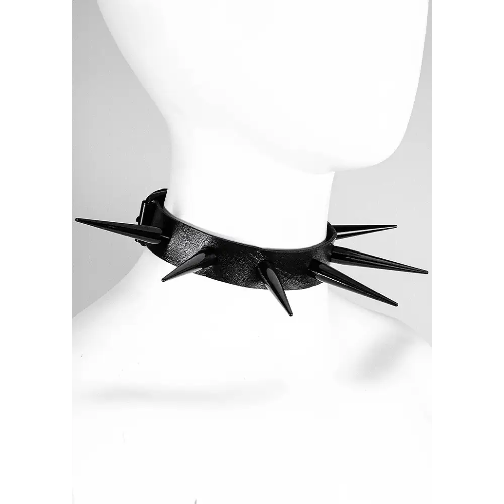 Black shadow spike choker necklace - one size / accessories