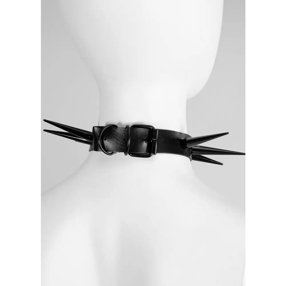 Black shadow spike choker necklace - one size / accessories