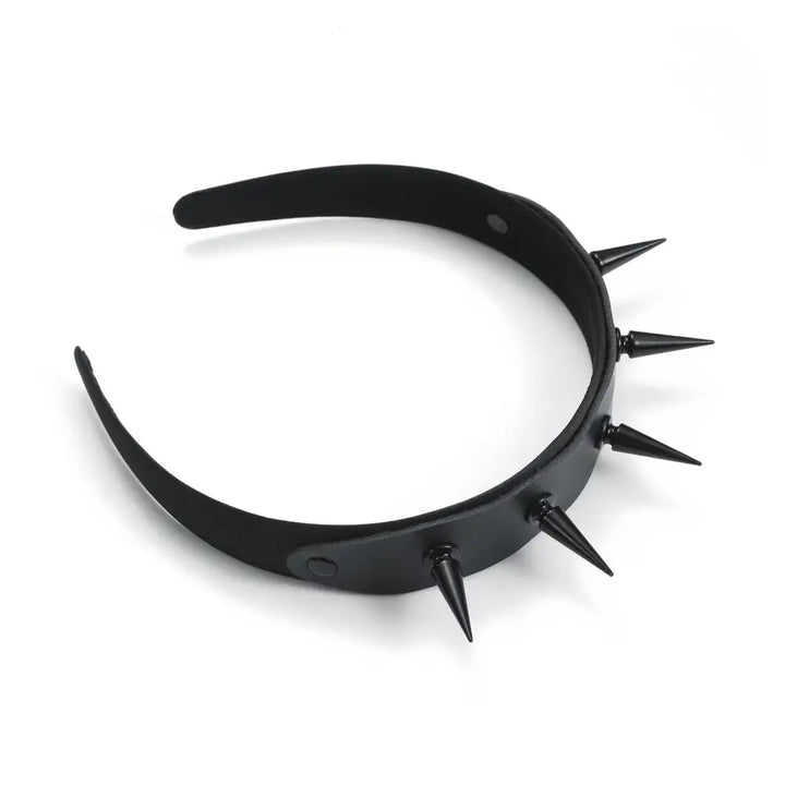 Black spike goth hairband for fierce individuality and style