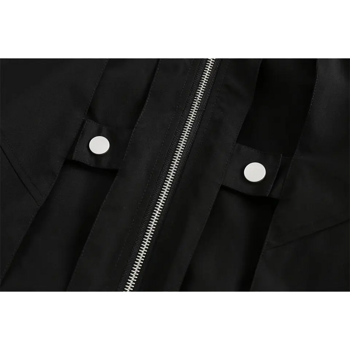 Black zip-up denim jacket y2k
