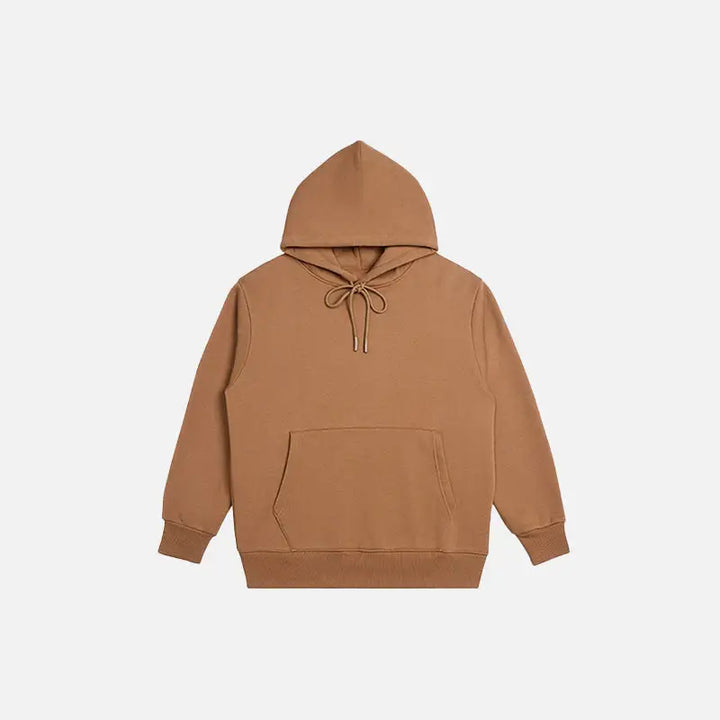 Blank oversized hoodies y2k - brown / s