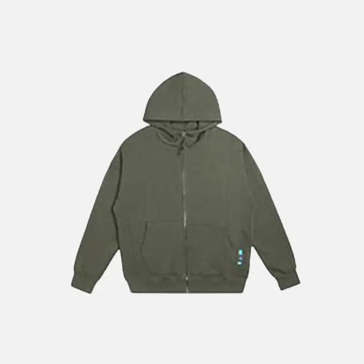 Blank zip-up hoodie y2k - charcoal green / m - hoodies
