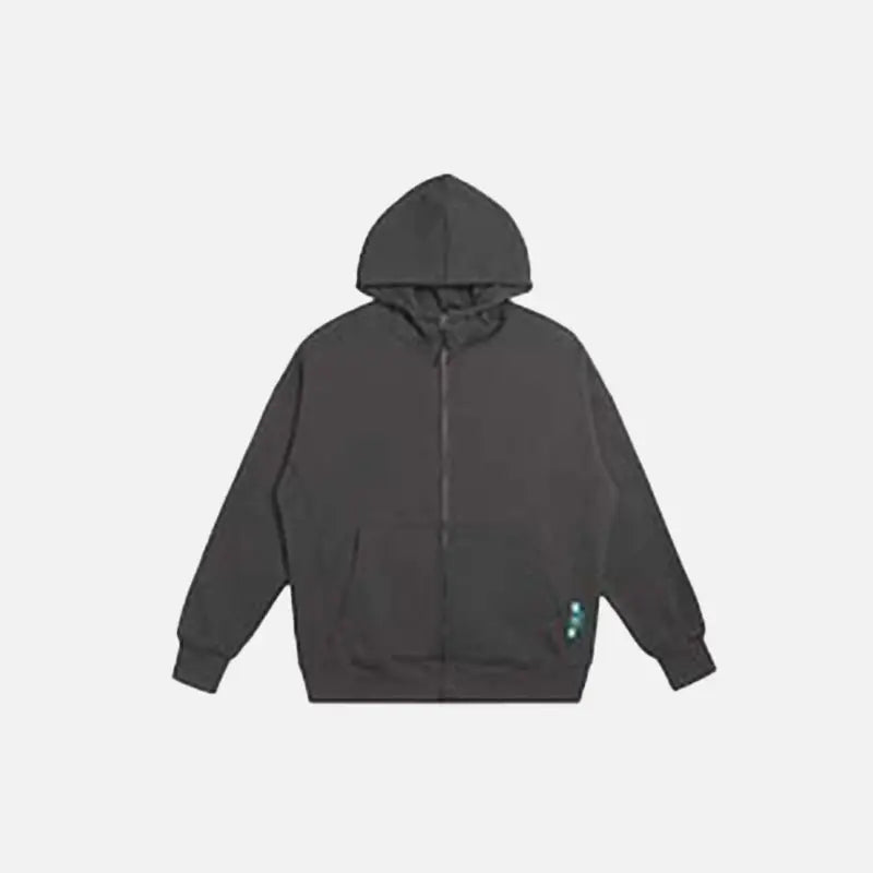 Blank zip-up hoodie y2k - dark grey / m - hoodies