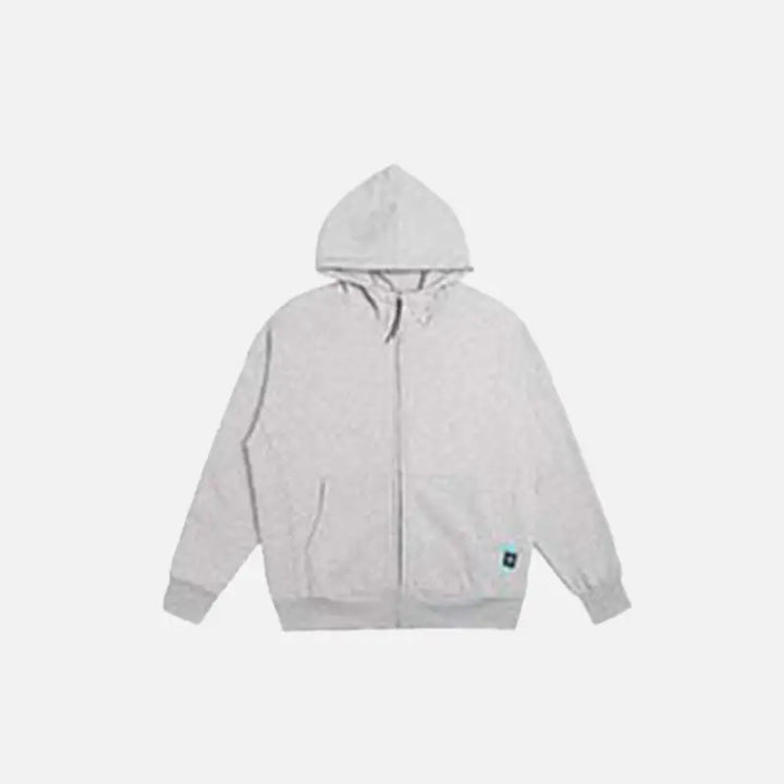 Blank zip-up hoodie y2k - gray / m - hoodies