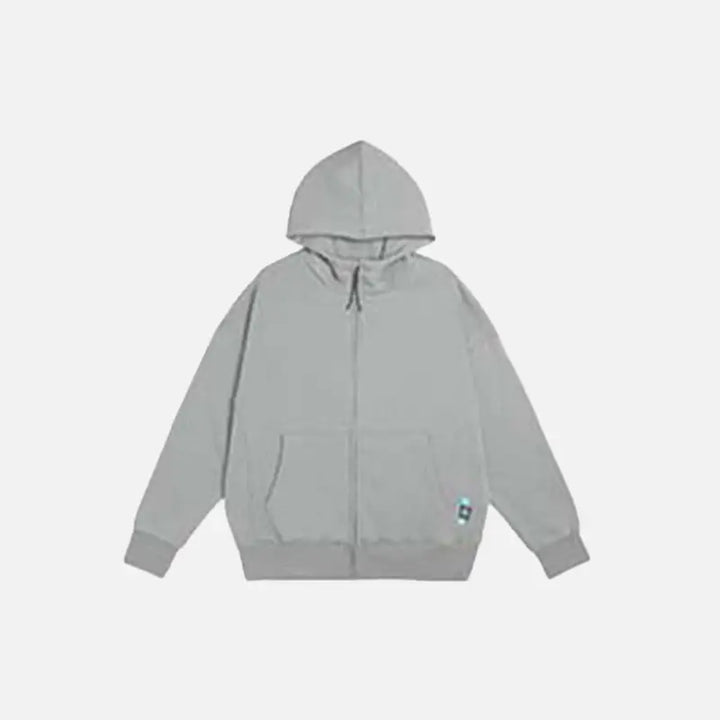Blank zip-up hoodie y2k - mid grey / m - hoodies