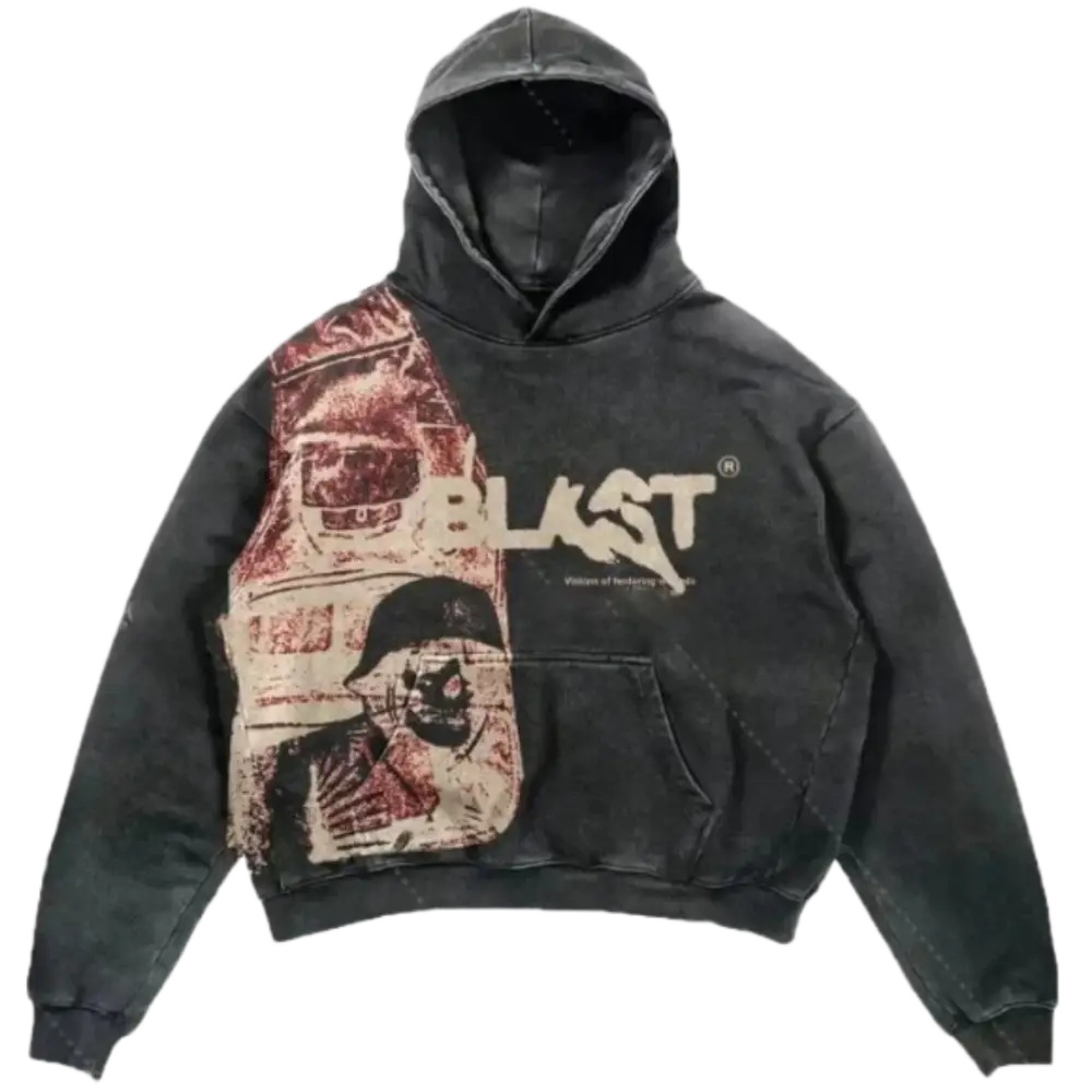 Blast hoodie y2k - washed black / m