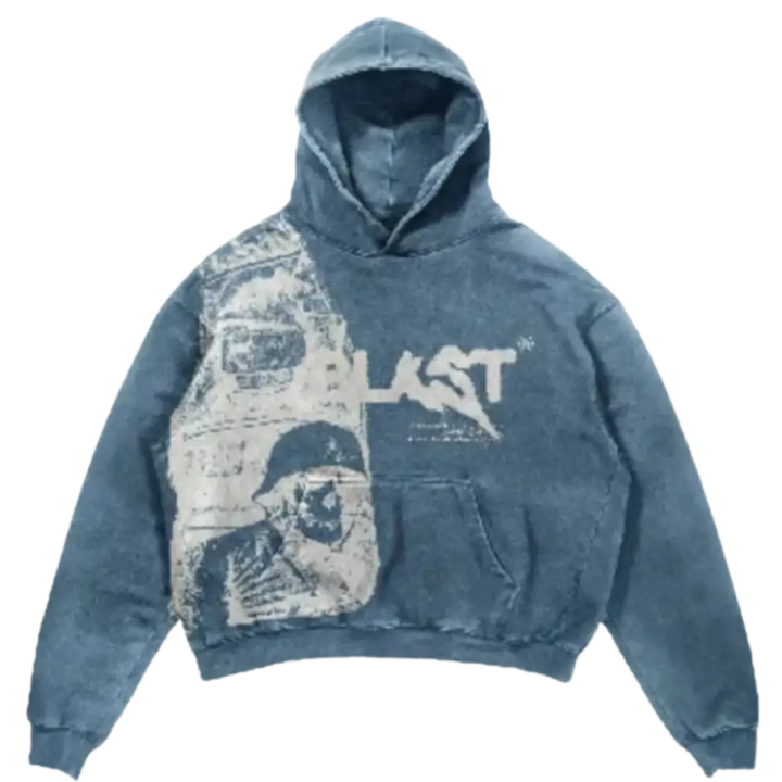 Blast hoodie y2k - washed blue / m