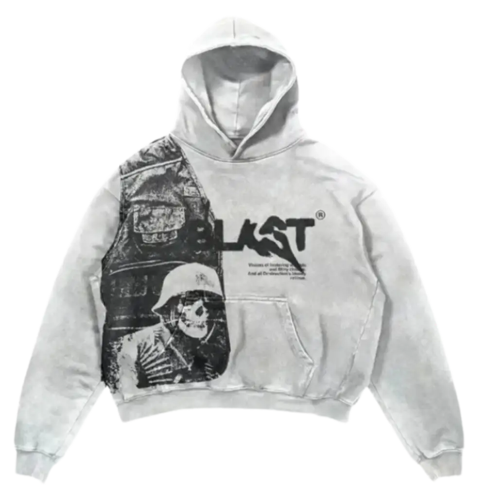 Blast hoodie y2k - washed grey / m