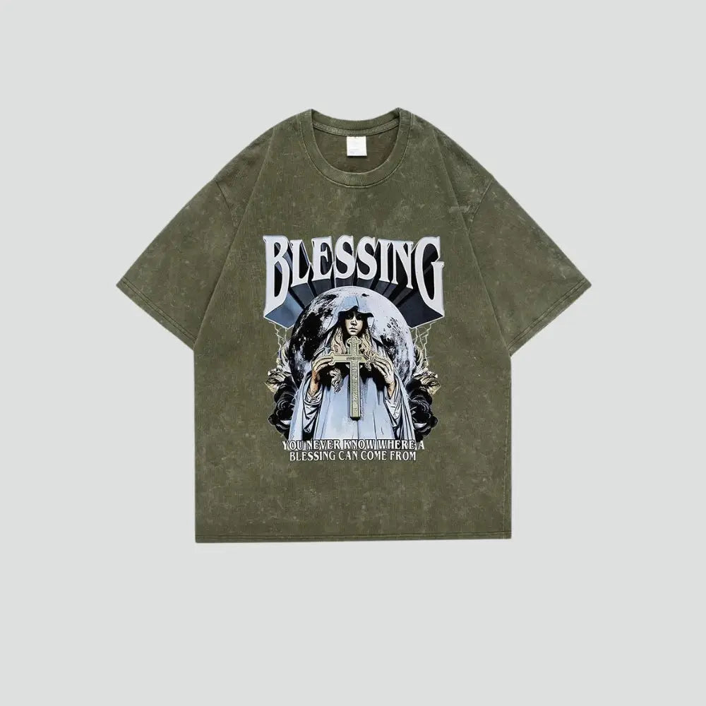 Blessing tee - dark green / s