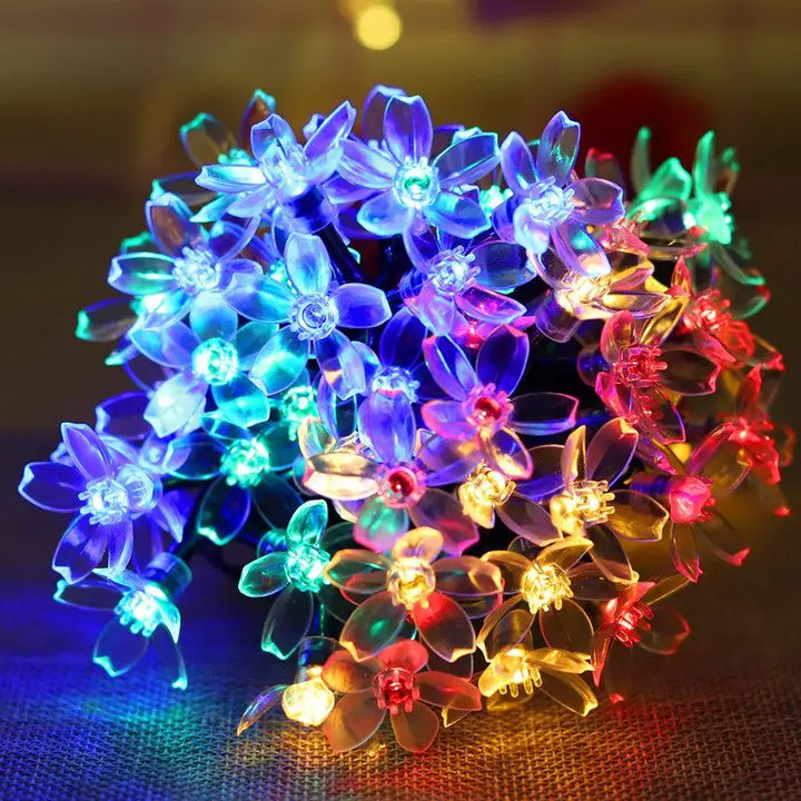 Blossom flowers string lights for aesthetic room decor - 1.5m 10led battery / multicolor