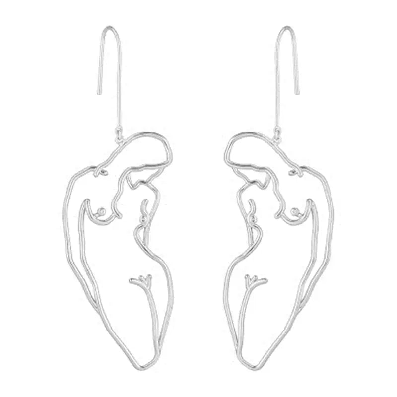 Body outline earrings - earrings