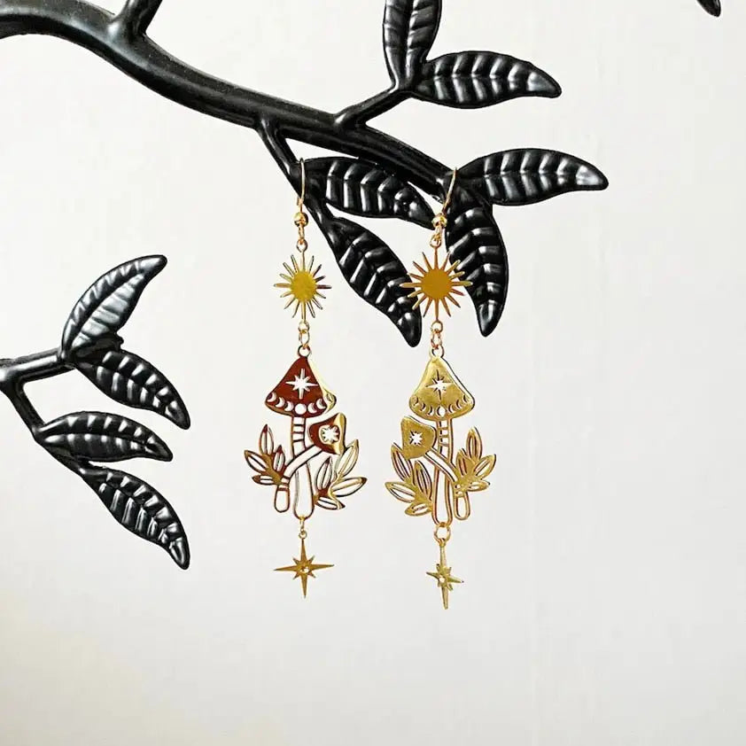 Bohemian sun moon drop earrings in zinc alloy