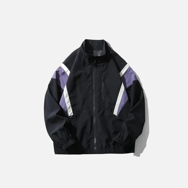 Bomber windbreaker jacket y2k - black / m - jackets