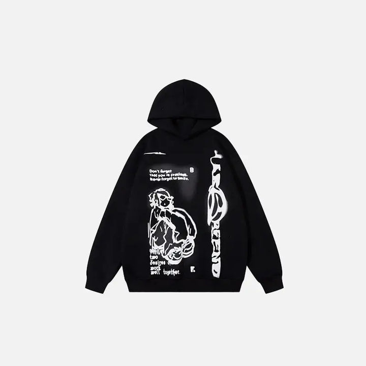 Bored youth hoodie y2k - black / s - hoodies