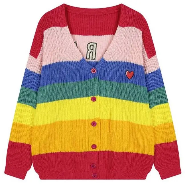 Boring rainbow cardigan - free size / multicolor - t-shirts