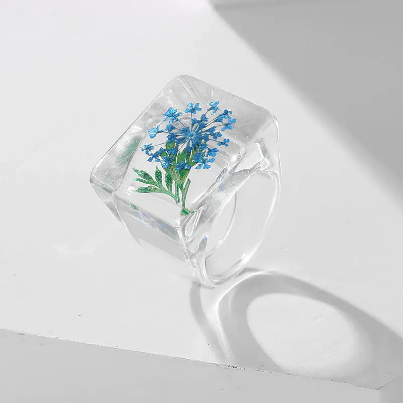 Botanical garden resin ring - ring