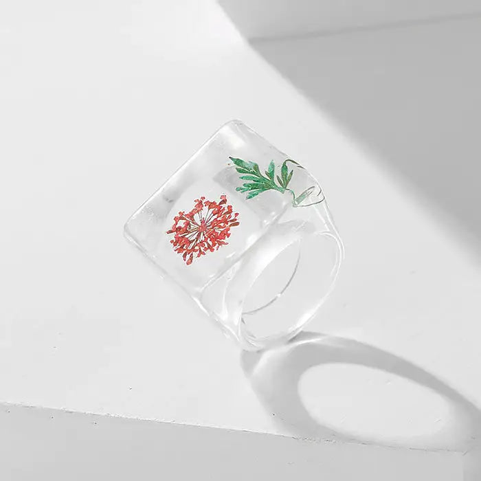 Botanical garden resin ring - ring