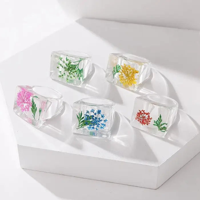 Botanical garden resin ring - ring