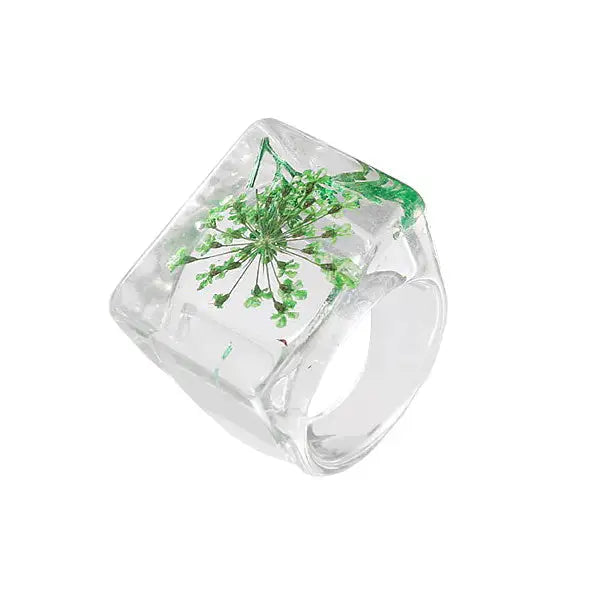 Botanical garden resin ring - ring