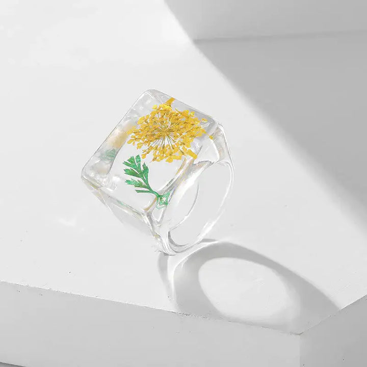 Botanical garden resin ring - ring