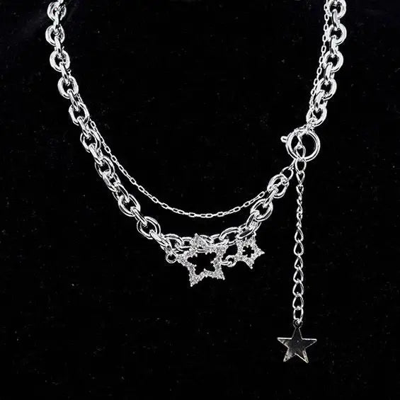 Bright falling stars chain necklace for dreamy elegance