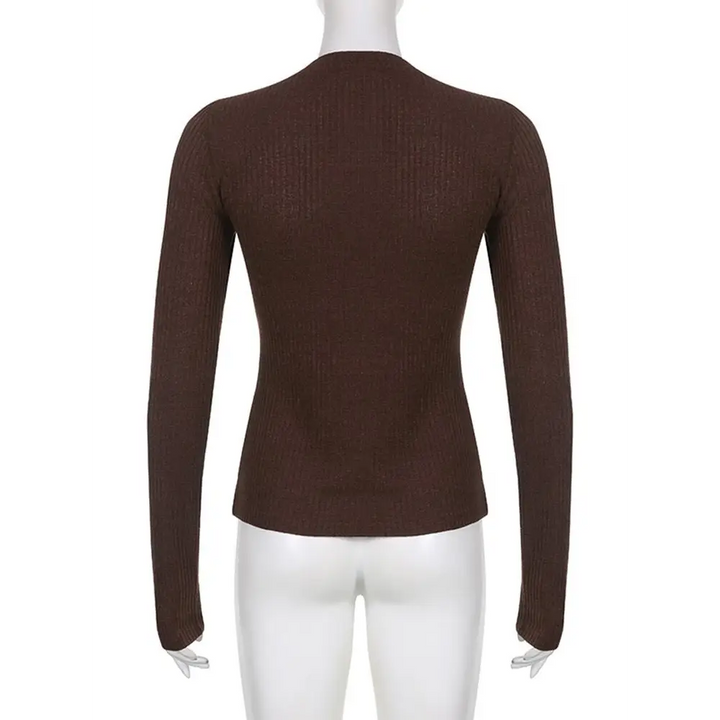 Brown casual fashion knit sweater