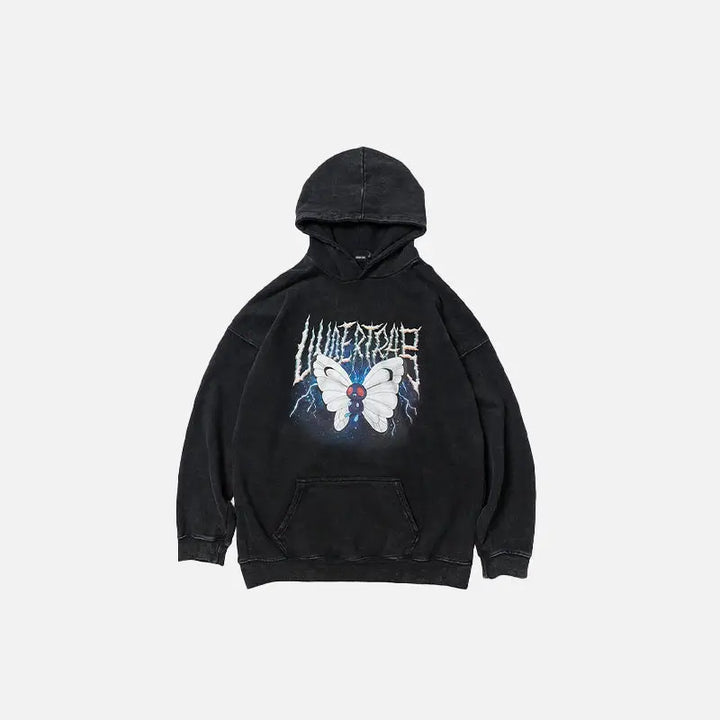 Butterfly dreams hoodie y2k - black / s - hoodies