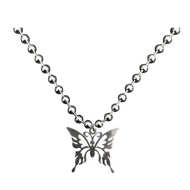 Butterfly necklace - standart / silver